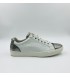 Handmade Shoes Low White Coco leather and Silver